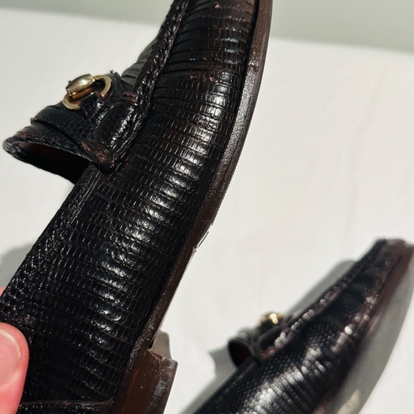 Gucci Lizard Dark Brown Men\'s Brixton Loafer Size 10.5 main image 16